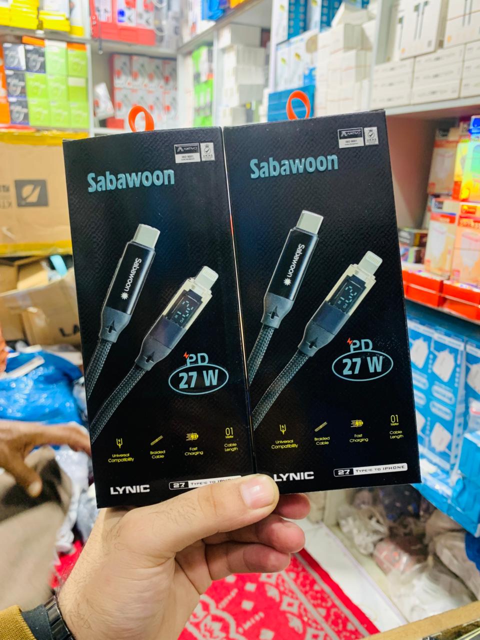Sabawoon S125 Type?C to iPhone Cable | 100% Original | Digital Display