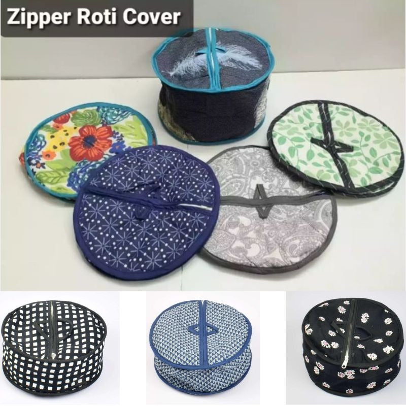 Roti Zipper Bag – Reusable, Airtight And Insulated Storage Bag For Keeping Chapati Fresh And Warm (Random Design)