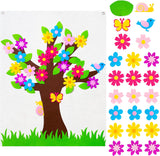 Mj9006v WATINC 49Pcs DIY Spring Tree Felt Board Craft Kit, Flower Leaf Butterfly Snail Bird Detachable Ornaments Spring Party Decoration for Kids, Activity Creative Game Wall Hanging Decor for Home Classroom