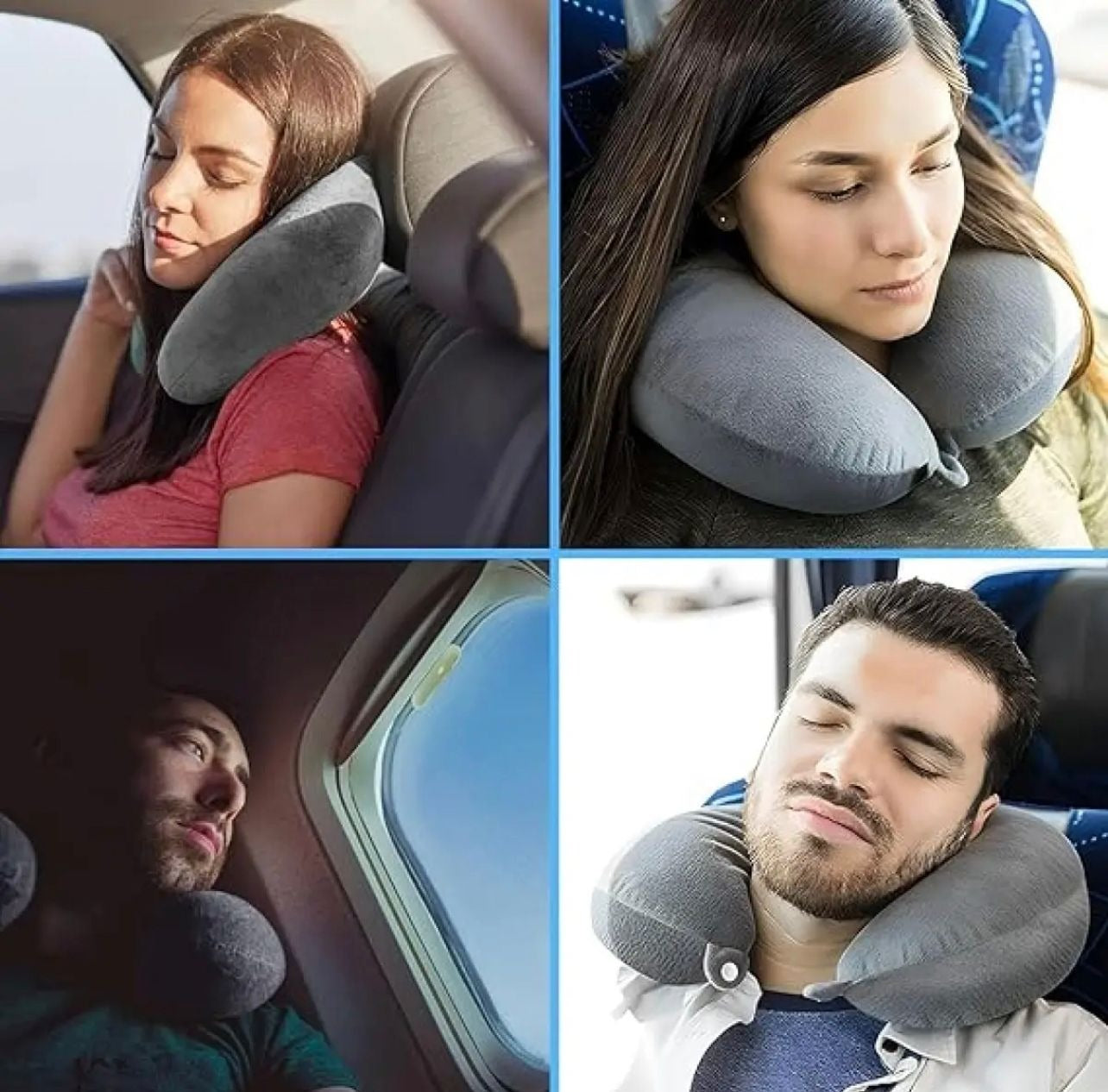 H HOMEWINS 100% Pure Memory Foam Travel Pillow – Soft Neck & Head Support Cushion for Airplane, Car, Home & Office (Black)