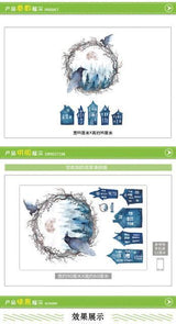 JM7360 Halloween Ghost Bird Creative Decoration Background Wall Sticker - Multi-A