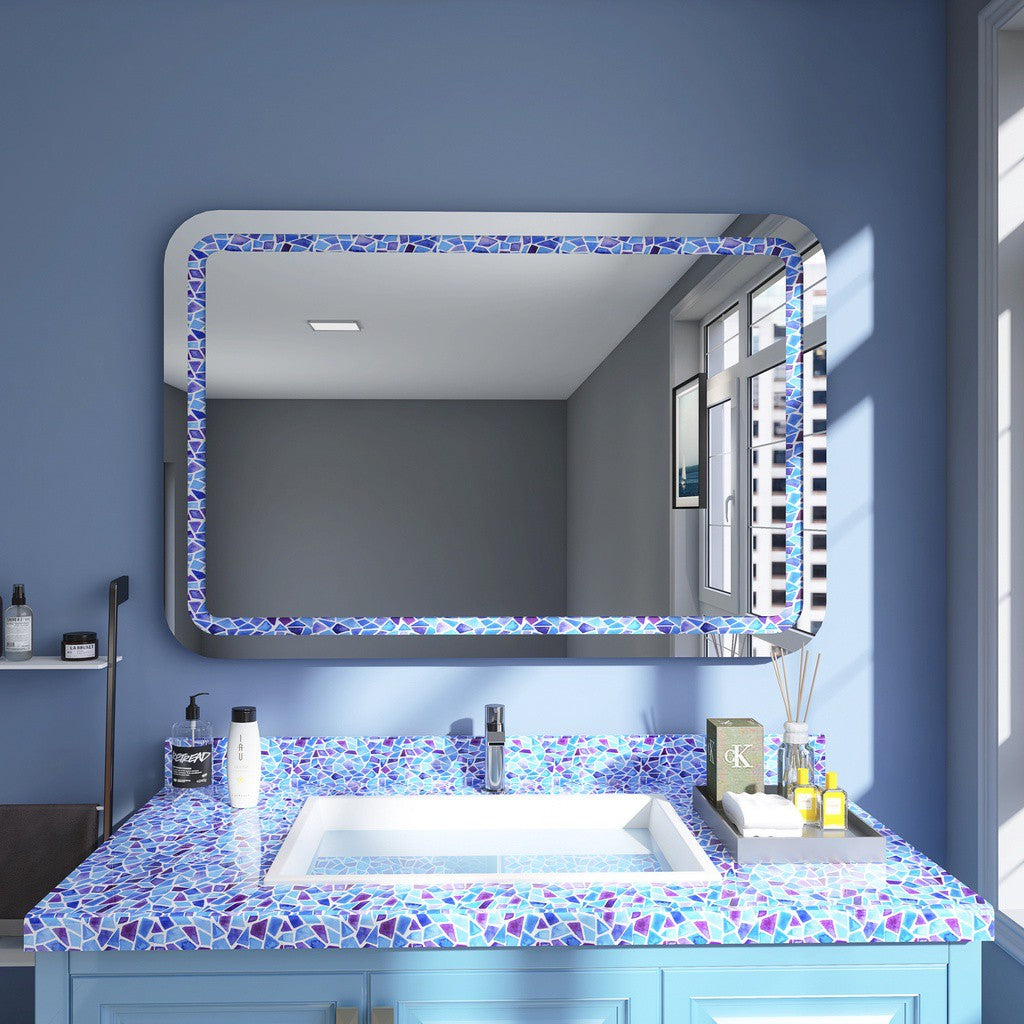 venicenight 6Pcs Mosaic Self Adhesive Bathroom Kitchen Decor Wall Tile Waterproof Sticker DIY Kitchen Bathroom Bathroom Simulation Wall Tile Waterproof Wallpaper, Peel and Stick Tile Backsplash Wall Tiles 8"x8" (6 Sheets) JM718 Kitchen Sticker