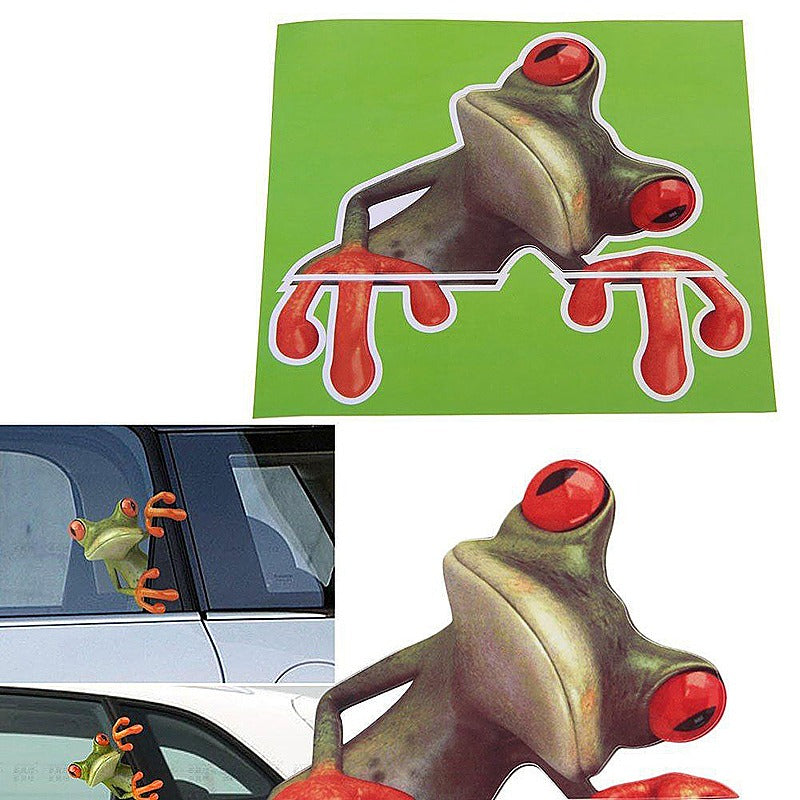 3D Car Stickers Funny Frog Truck Window Decal Vivid Car Decor Sticker size 15x15cm Nc1064