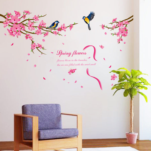 HomeLover Romantic Flowers Wall Stickers for Living Room Decoration