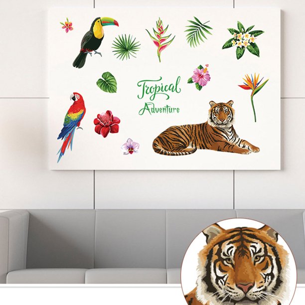 Tropical Forest Wall Floor Stickers for Home, Bedroom, Backdrop, Business Decoration size 50x70 sk7172
