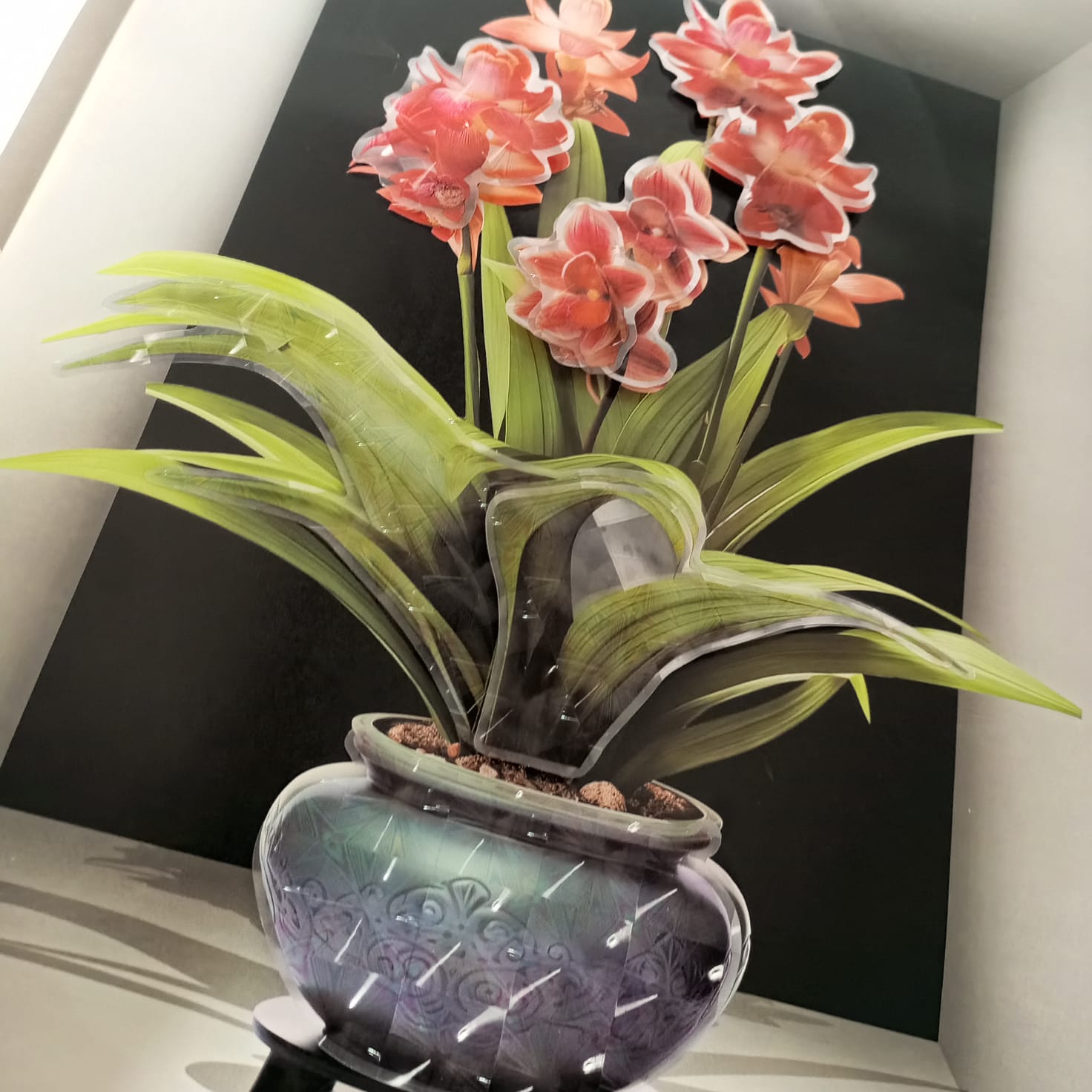 3D Aweosome flower Chinese Style Flower Classical Vase Wall Sticker