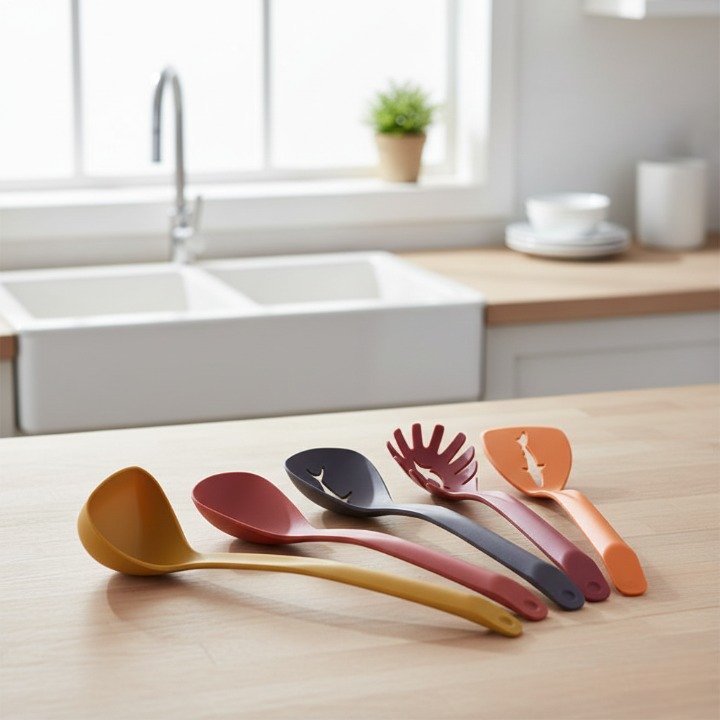 5 In 1 Spoon Set Durable Quality Stylish Design Easy To Use Reliable Performance Perfect Choice For Kitchen Daily Cooking And Practical Household Needs