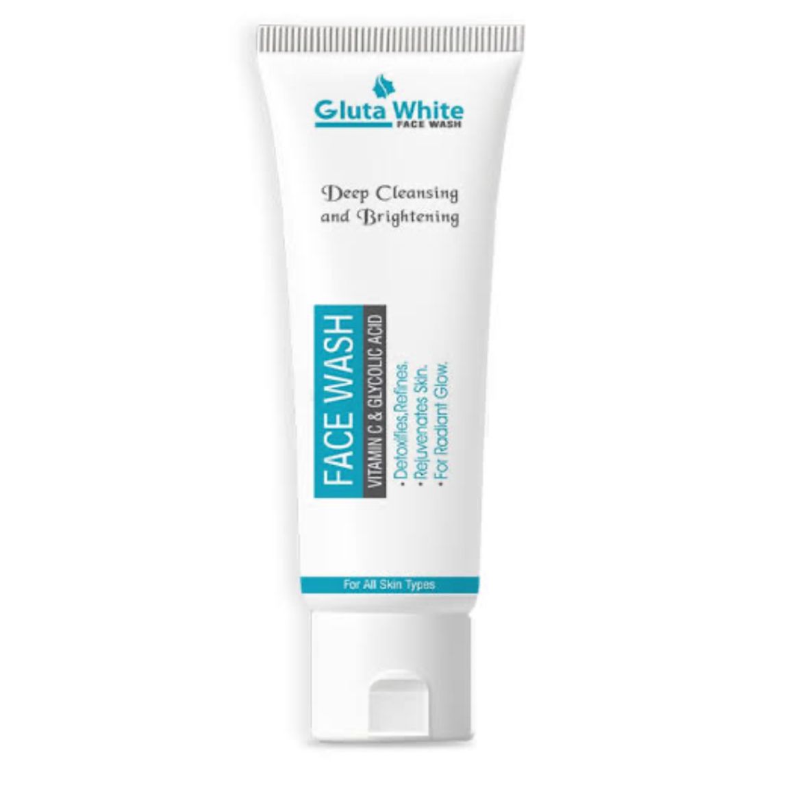 100ML - Gluta White Face Wash Deep Cleansing And Brightening With Vitamin C And Glycolic Acid Detoxifies Refines And Rejuvenates Skin For Radiant Glow (Without Box)