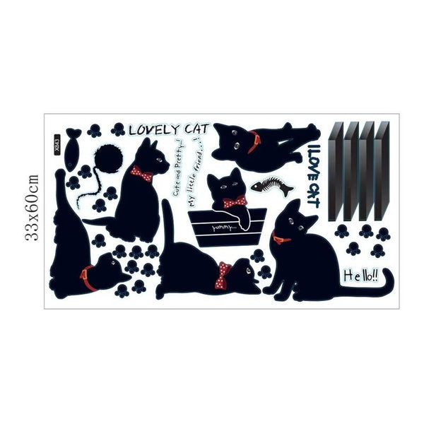Lovely Playing Cats Animals Wall Stickers Kids Room Decoration Home Kitten Printing Mural Art Cartoon Diy Decal  Ld843  Size: 60x33
