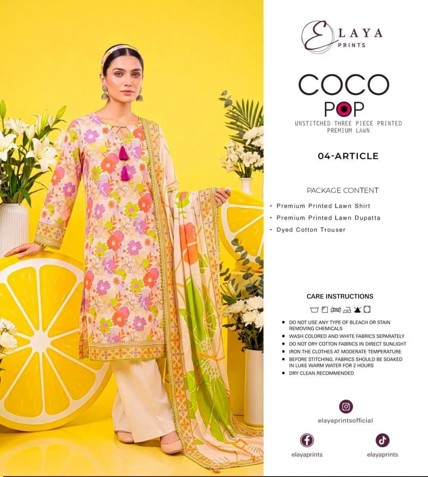 COCO POP Elaya Prints Luxury Digital Printed 3 Pcs Collection