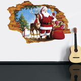 Interior sticker 3d santa claus and rudolph xh7247 50x70cm