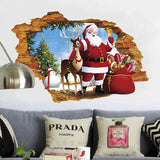 Interior sticker 3d santa claus and rudolph xh7247 50x70cm