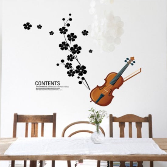 Ay934 TBOP Home Music Violin Wall Sticker