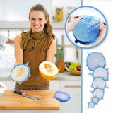 Silicone Stretch Lids | Pack of 6 | Reusable Bowl Covers | Multi?Size Food Savers | Random Colour