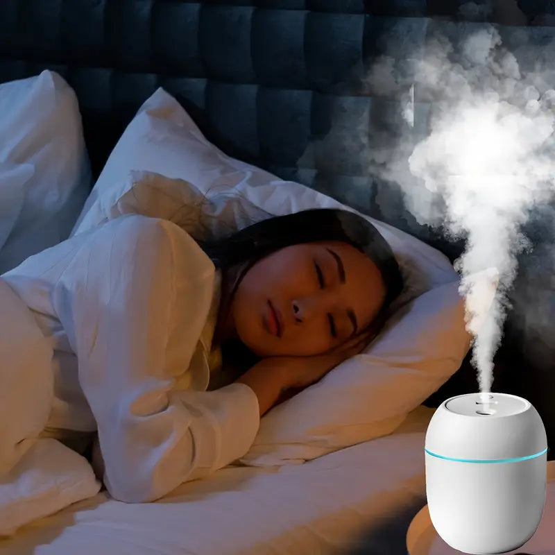 Humidifier with Warm LED Outline USB Portable Air Humidifier Essential Oil Diffuser Modes Auto Off With LED Light For Home Car Mist Maker Face Steamer Car Air Fresheners