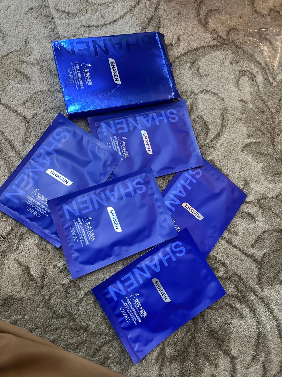 Shanen Fibronectin Facial Masks | Moisturizing & Rejuvenating | Box of 5 | 25 ml Essence Each