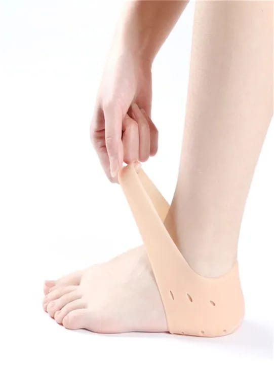 Silicone Gel Heel Pad Socks | Pain Relief & Anti?Crack | 1 Pair Heel Guards & Protectors for Men & Women