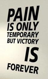 "Motivational Wall Sticker - Pain is Temporary Victory is Forever | Inspirational Quote Wall Decal for Home, Gym, Office | Self-Adhesive Vinyl | Easy to Apply & Remove - Black, Size 24x47"