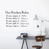 Our Kitchen Rules Cook Words Quote Wall Stickers Art Decals Home Decor NEW Room Decoration Accessories Kitchen Wall Stickers  DZ007  Size:45*60cm
