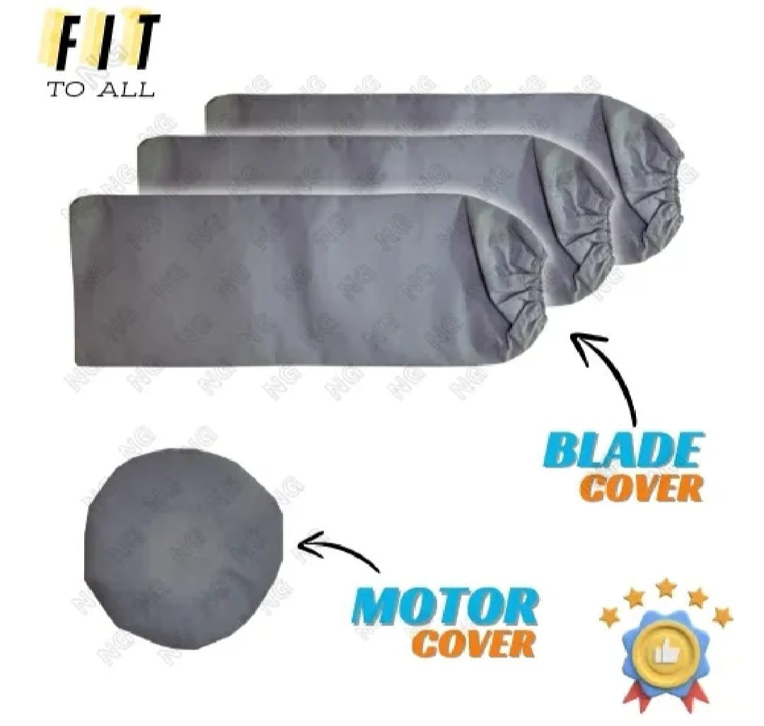 Universal Ceiling Fan Blade & Motor Cover Set – Dustproof, Washable Fabric Protection for Home & Office Fans