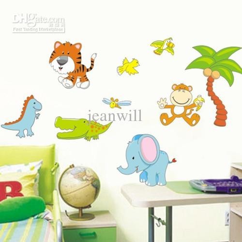 XY8052 : WALLSTICKER/WALL STIKER 50X70--BABY ANIMALS