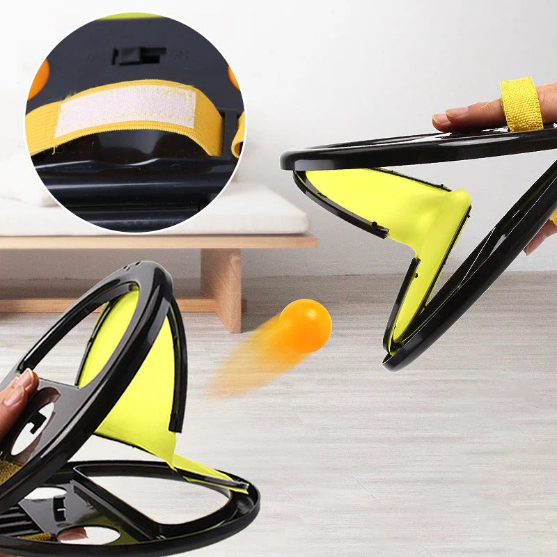 Double Player Ball Catch Toy – Interactive Parent-Child Toss & Catch Game Set with 1 Racket & 2 Balls | Fun Indoor Outdoor Educational Toy for Kids