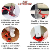 Heavy Duty Furniture Lifter and Mover Tool Set | 5-Piece Transport System with 360° Rotating Pads for Easy Home Moving