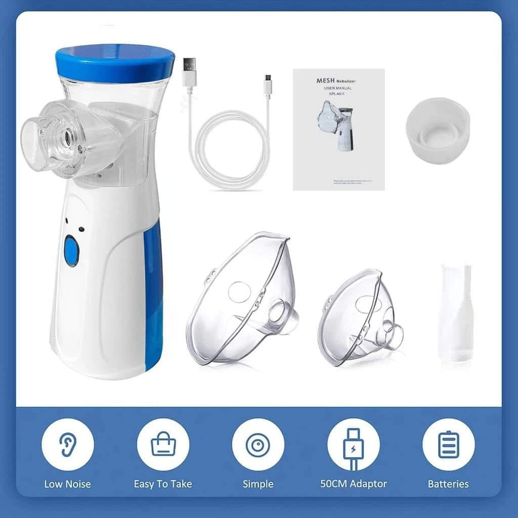 Portable Mesh Nebulizer USB & Battery Operated | Mini Nebulizer With Mask | Personal Inhaler for Efficient Respiratory Care / Mesh Nebulizer