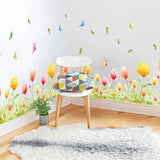 Wall Sticker Flower Flower Kitchen Toilet Plant Sticker Cafe Green Fence Wallpaper Scandinavian Seal Accent Kitchen Toilet Hydrangea Flower Bed Leaves Butterfly Lily Cactus Glass Entrance Branch size 50x70 xls7179