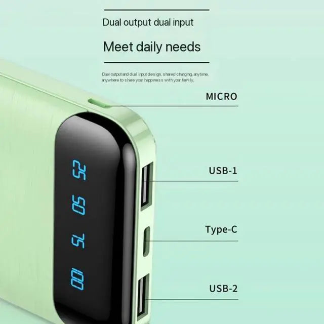 Portable 22.5W Power Bank 20000mAh – High Capacity with LED Display &amp; Fast Charging Support (Random color)