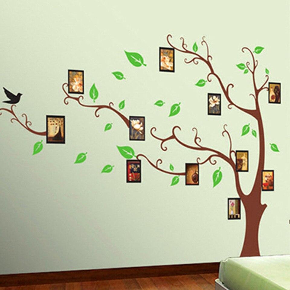 DIY transparent PVC wall stickers ]Abrown tree photo series of three generations of wall stickers wall stickers size  60x90 ay803