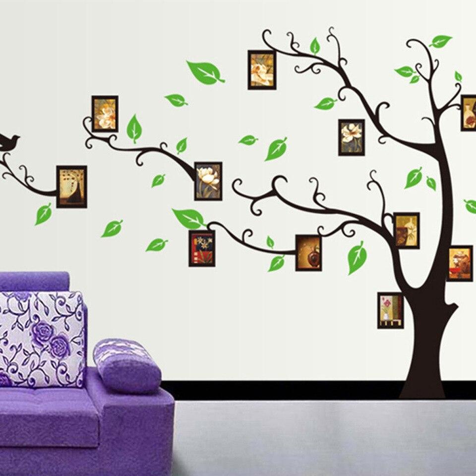 DIY transparent PVC wall stickers ]Abrown tree photo series of three generations of wall stickers wall stickers size  60x90 ay803