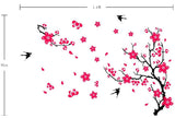 Blossom Red Branches And Birds Wall Stickers Xys8029