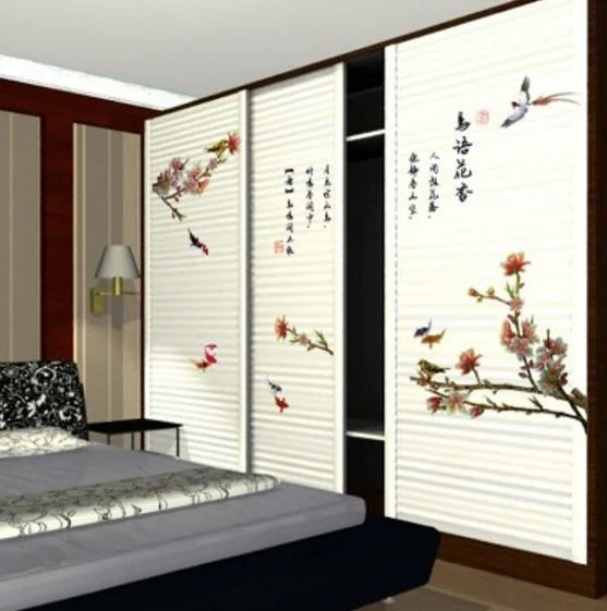 【BestGO】Chinese Style Home Office Decor Wall Stickers Flower Bedroom Living Room Sofa Wall Art Room Decoration Aesthetic Mural Wallpaper size 60x90 xl8140