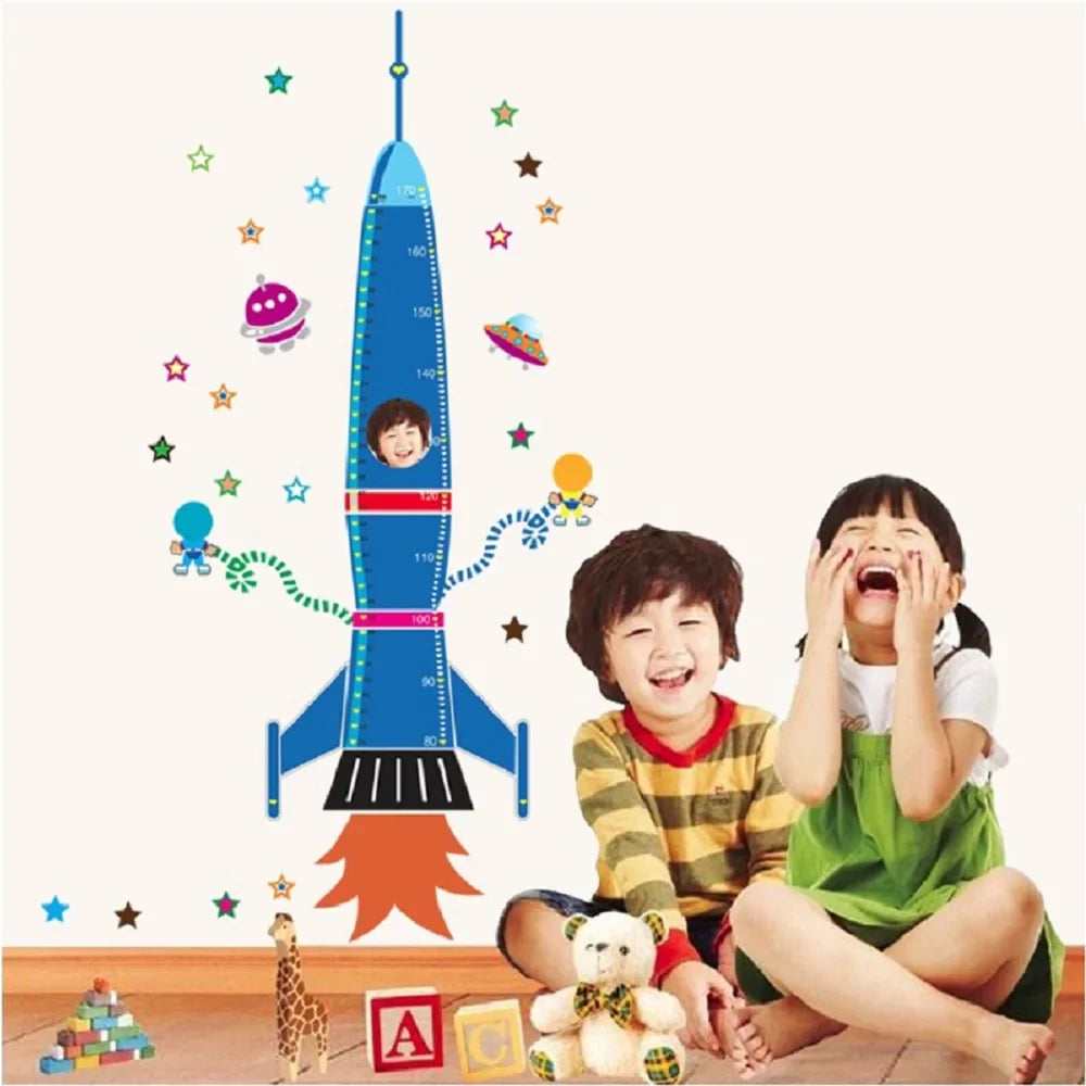 Animal World Rocket Cartoon Children's Bedroom Background Decorate Wall Stickers