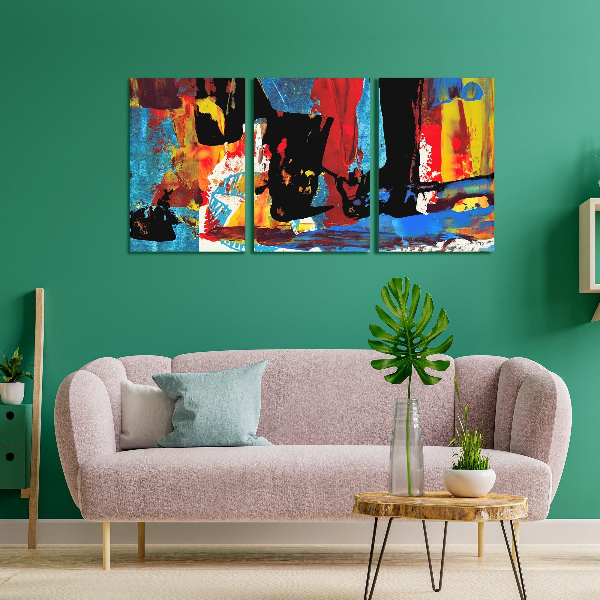 3D  Wall Art Panels Frame Canvas painting Modern Wall Art SET OF 3
