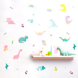 49pcs/set Dinosaur Wall Sticker For Kids Room Cartoon Plants DIY Wall Stickers Nordic Style Decal Home Decoration  Xp8029