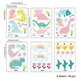 49pcs/set Dinosaur Wall Sticker For Kids Room Cartoon Plants DIY Wall Stickers Nordic Style Decal Home Decoration  Xp8029