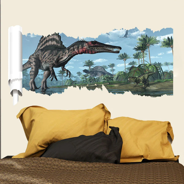 X002 Dinosaurs Wall Stickers for Kids Room Bedroom Nursery Background Mural Decor Removable Wall Decals