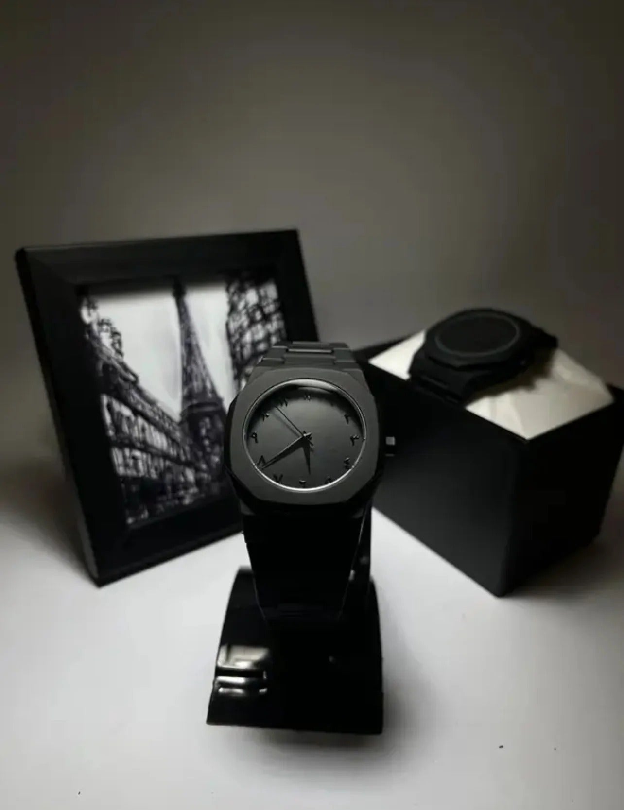 Full Black Aura Quartz Analog Watch – Lightweight Premium Design for Men & Boys (Without Box)