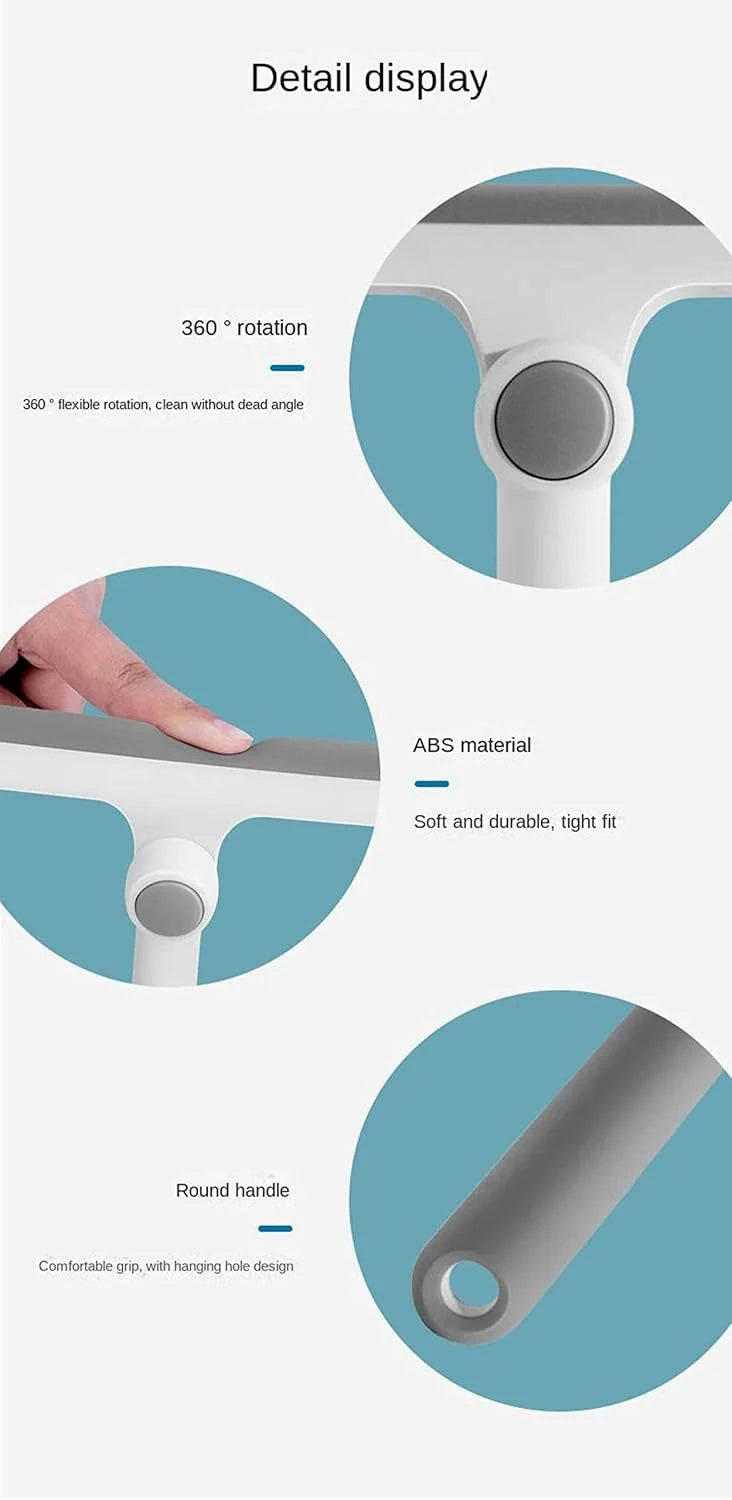 Rotating Glass Cleaning Silicone Blade Window &amp; Mirror Squeegee (random color)