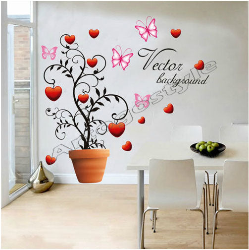 Wall Decal Sticker poster paper Butterfly Potting windows home room decor  size 50x70 dm570031
