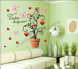 Wall Decal Sticker poster paper Butterfly Potting windows home room decor  size 50x70 dm570031
