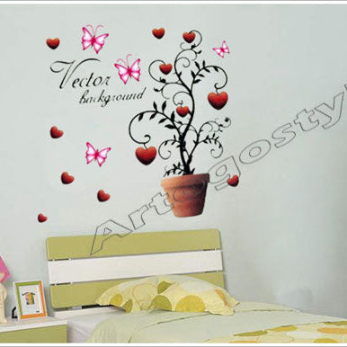 Wall Decal Sticker poster paper Butterfly Potting windows home room decor  size 50x70 dm570031