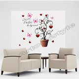 Wall Decal Sticker poster paper Butterfly Potting windows home room decor  size 50x70 dm570031