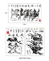 chinese style eight horses wall art decoration removable sticker