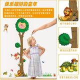 Cartoon Animals tree children measuring height wall sticker  room background wall stickers MJ8022