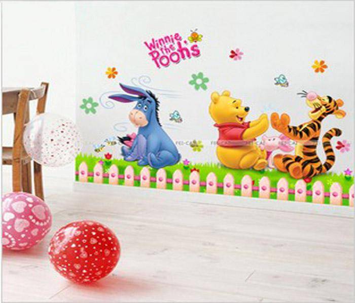 Custom Hundred Acre Wood Cartoon Characters Peel-and-Stick Wall Border size 50x70 AR57-0001