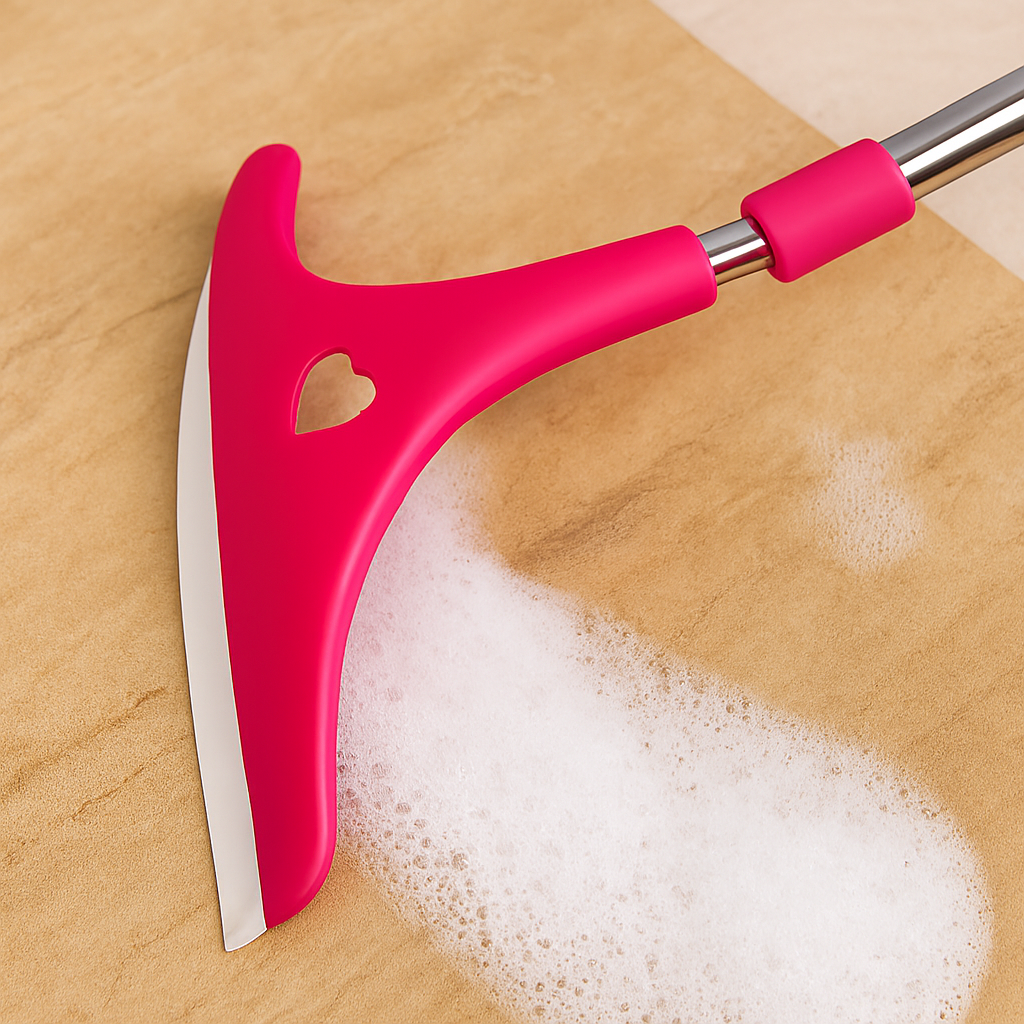 Stainless Steel Glass Wiper with Retractable Handle – Window &amp; Glass Cleaning Scraper (Random color)