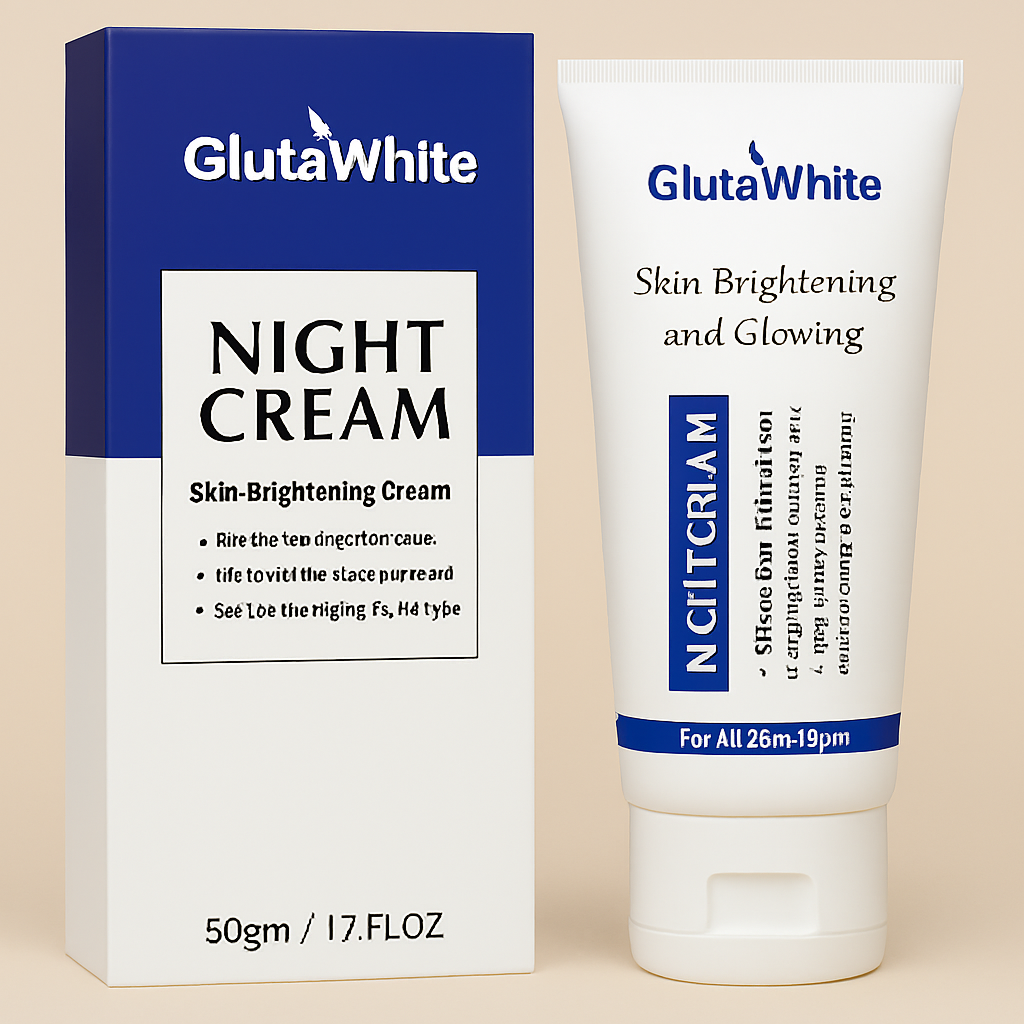 Gluta White Night Cream – Advanced Skin Brightening, Nourishing &amp; Anti-Aging Formula (50ml)